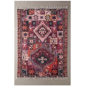 Urban Outfitters - Orla Printed Chenille Rug in Maroon, 3x5